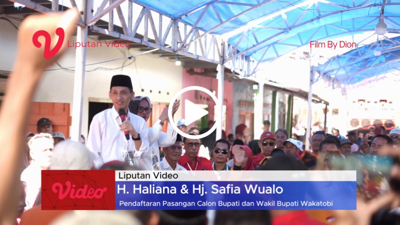 Ribuan Simpatisan Iringi Pendaftaran Pasangan Haliana-Safia ke KPU Wakatobi